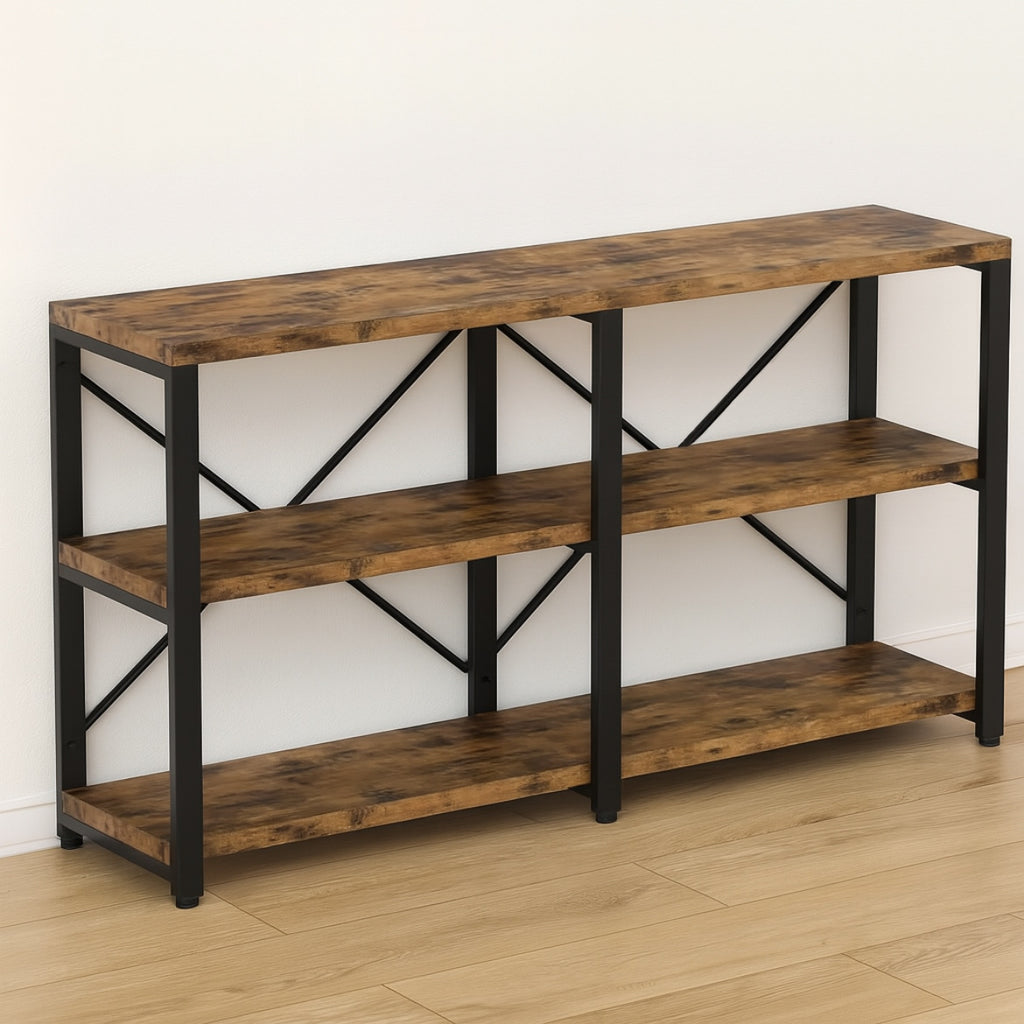3-Tier Double Wide Bookshelf