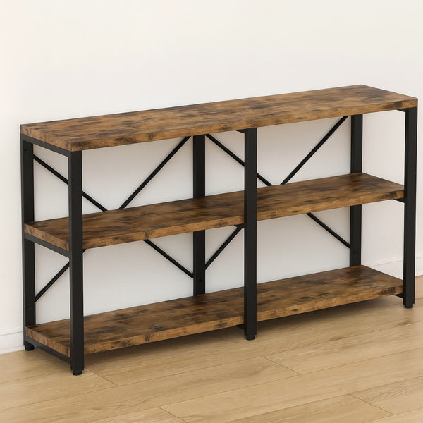 3-Tier Double Wide Bookshelf