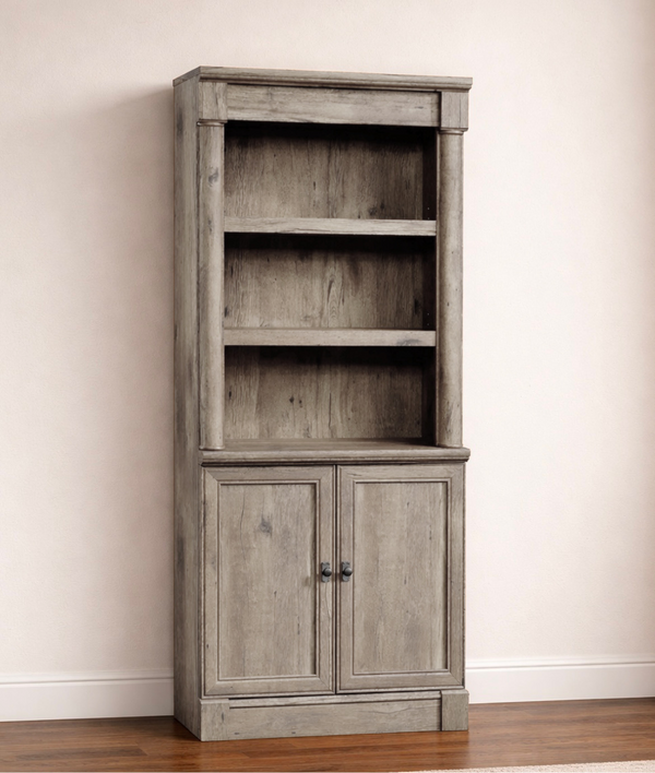 Farmhouse Bookshelf w/ Storage Cabinet