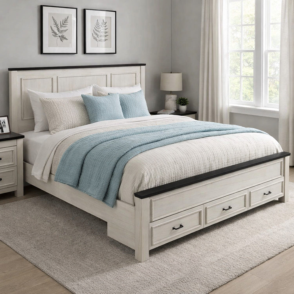 Wooden Bedframe w/ Drawers