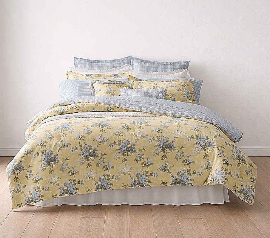 Yellow Floral Comforter Set