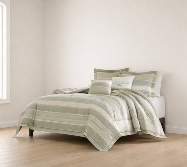 Green Cotton Reversible Comforter Set