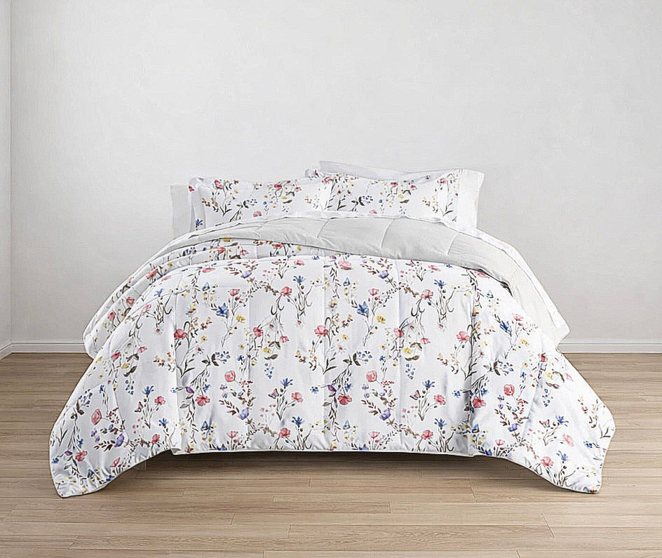Reversible Flower Comforter Set