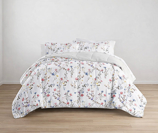 Reversible Flower Comforter Set