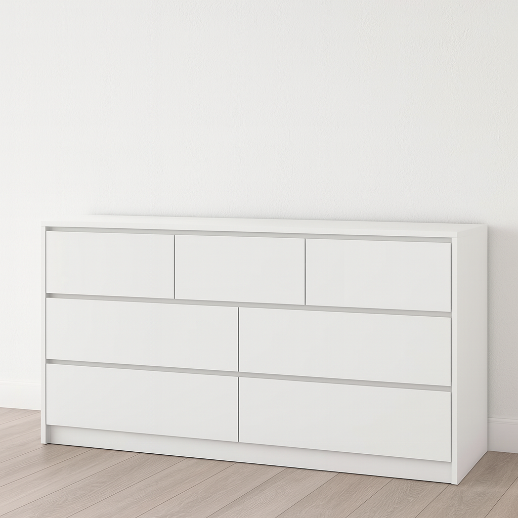 7-Drawer High Gloss Dresser