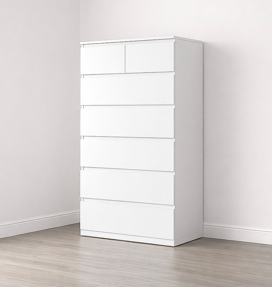 6-Drawer Tall Modern Bureau