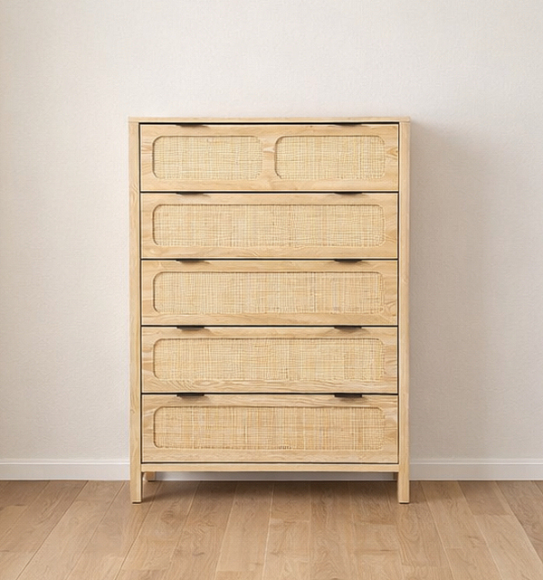 5-Drawer Rattan Chest