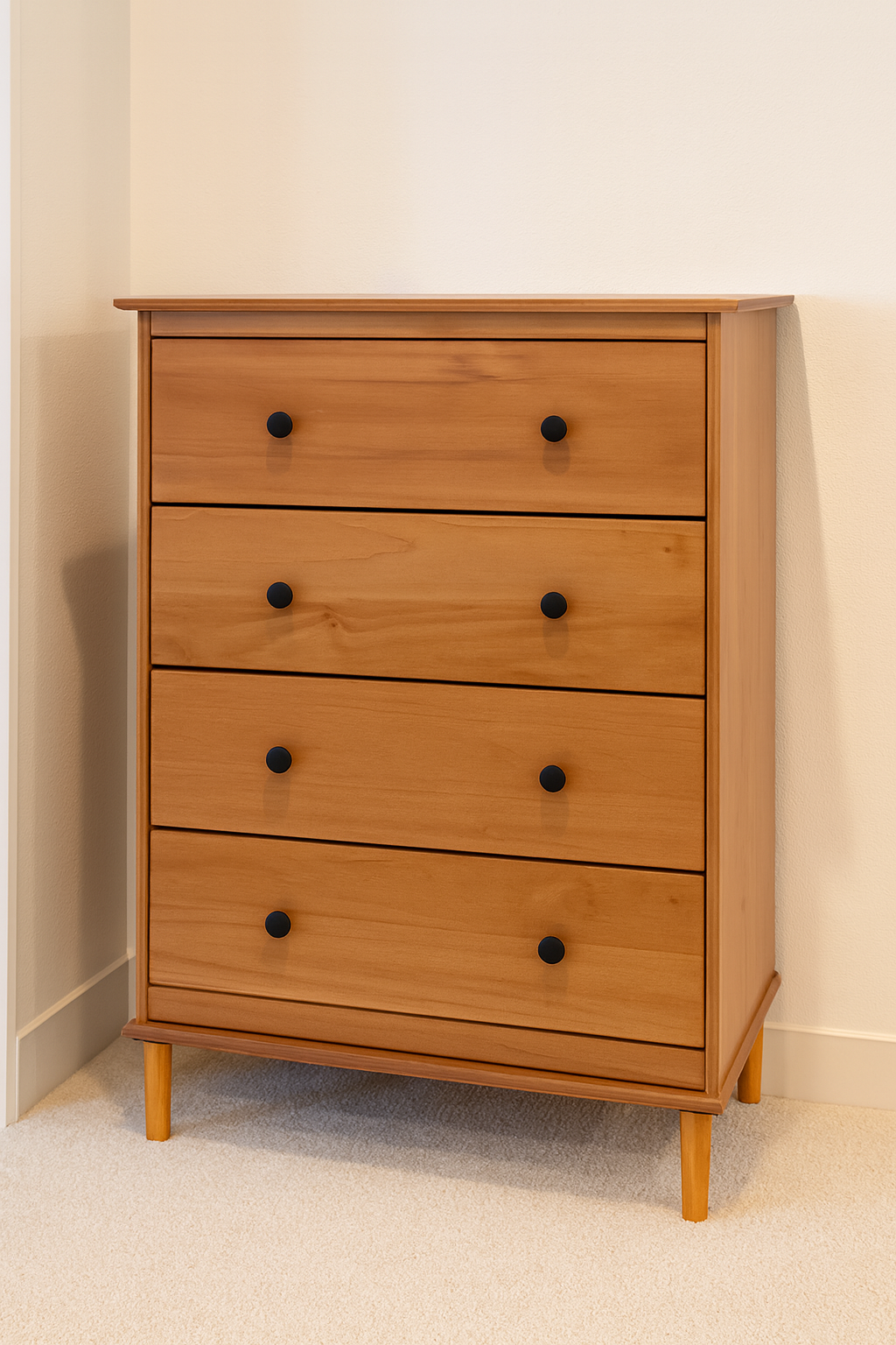 4-Drawer Solid Wood Chest
