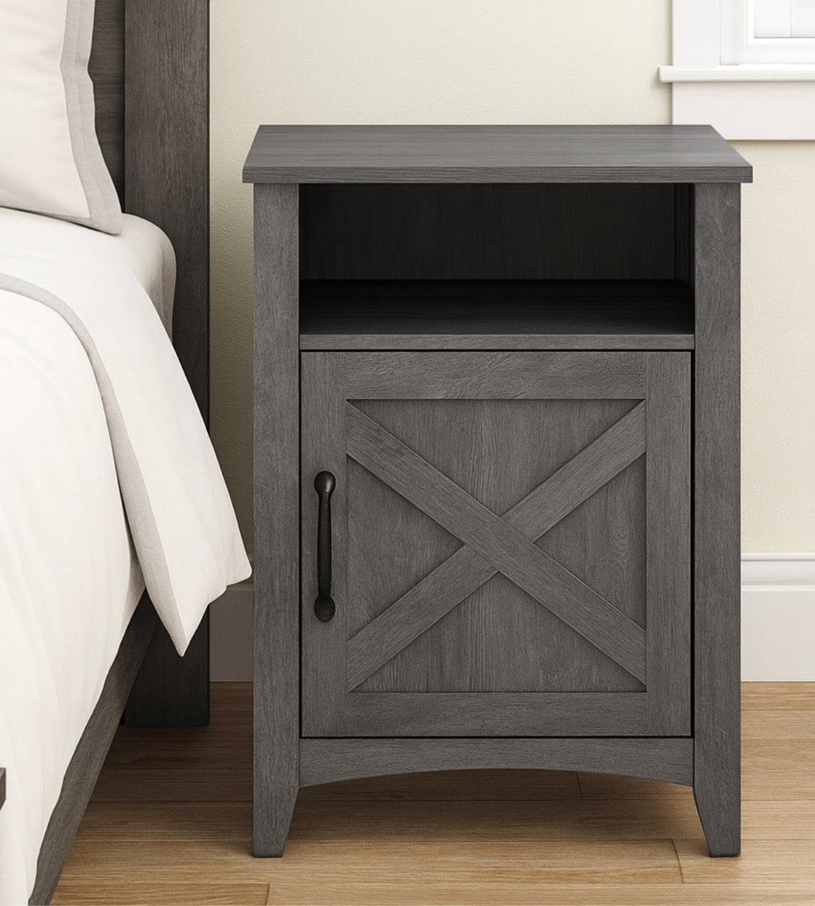 Farmhouse Nightstand w/ Barn Door