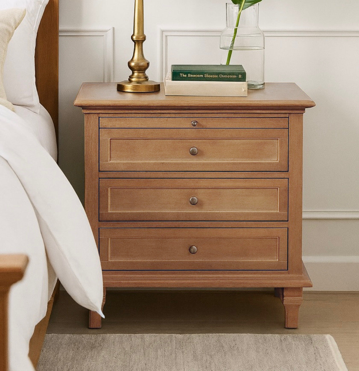 3-Drawer Farmhouse Nightstand