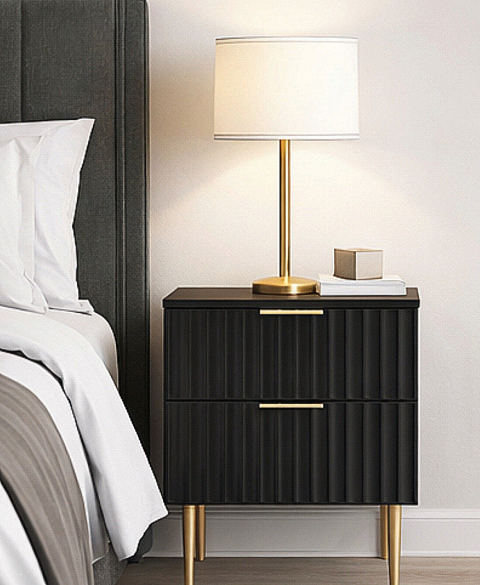 Modern Fluted Nightstand (Set of 2)
