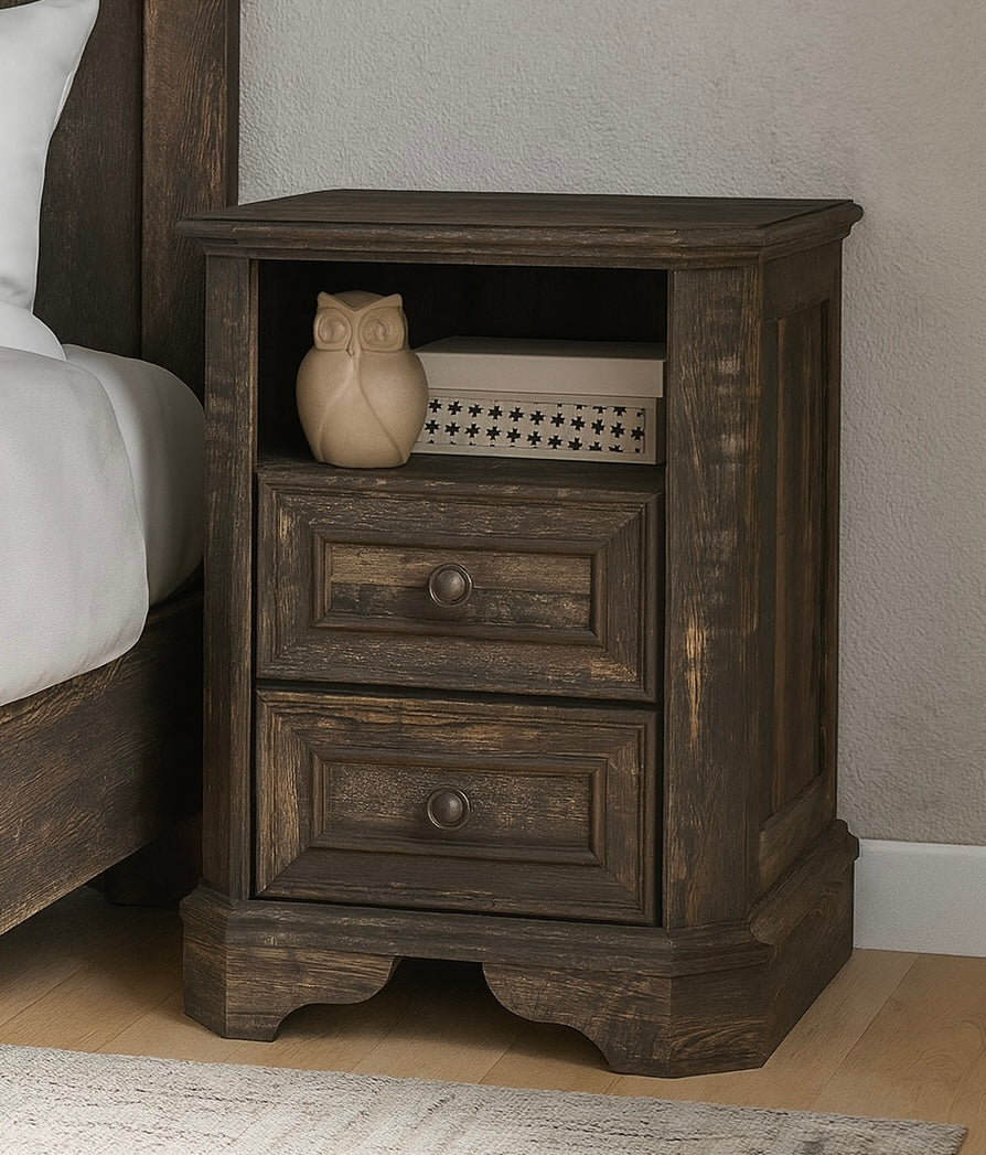 Farmhouse Nightstand w/ Charging Station