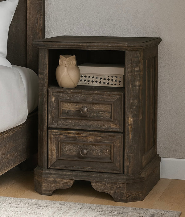Farmhouse Nightstand w/ Charging Station