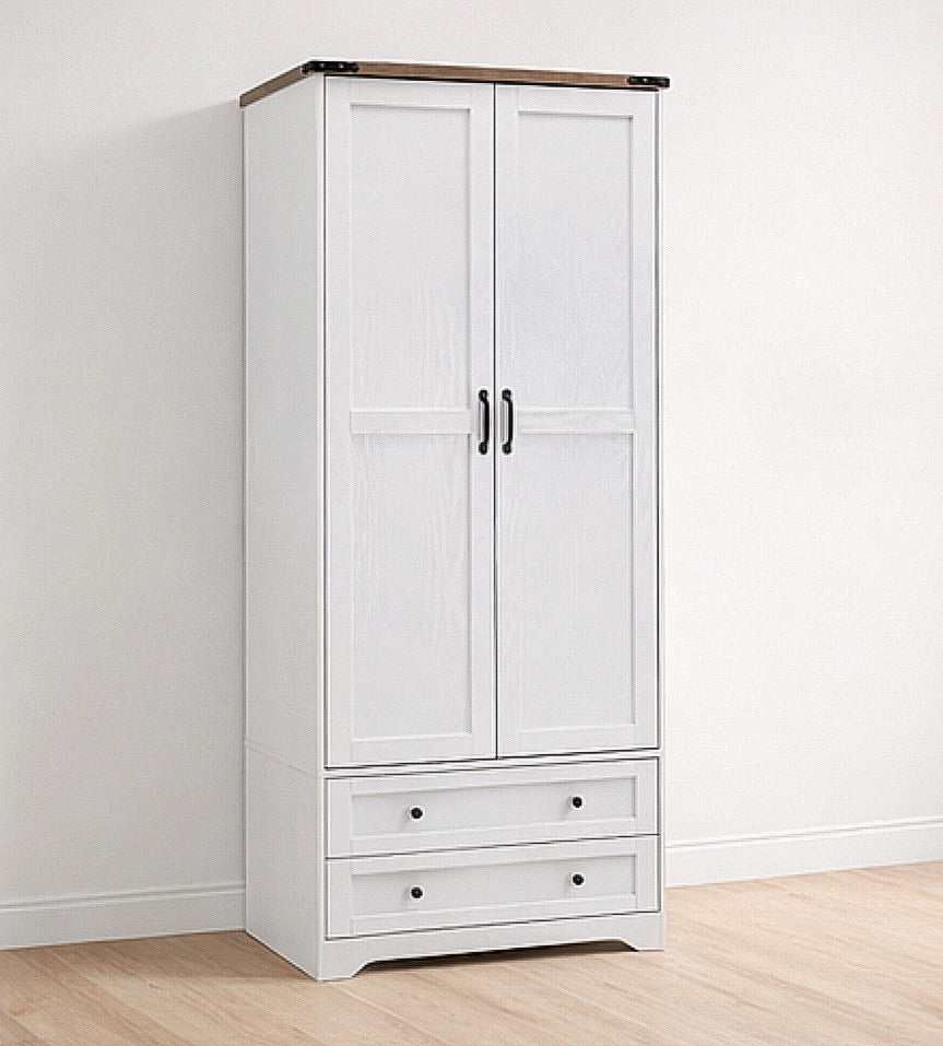 American Wooden Armoire w/ 2 Doors & 2 Drawers