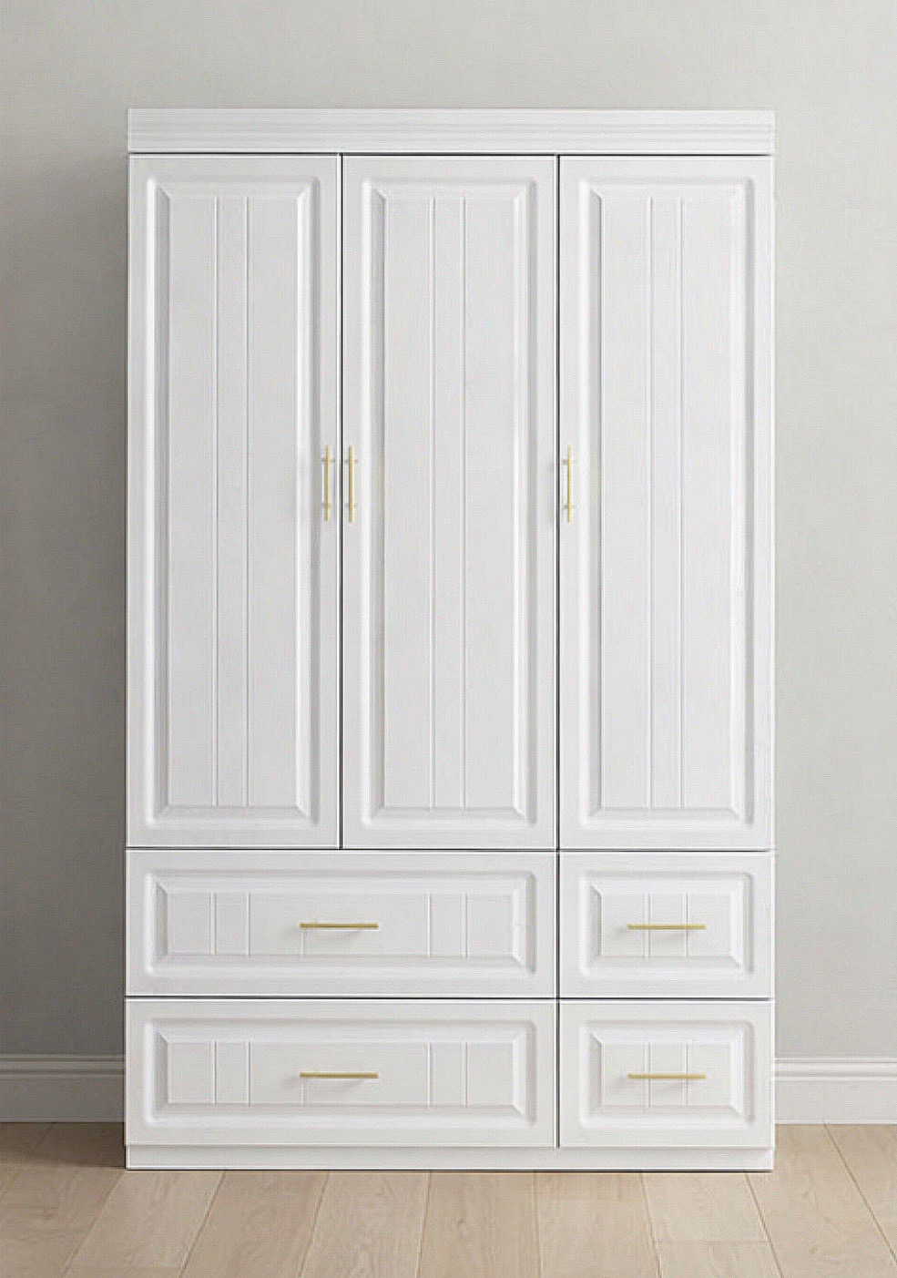 3-Door Wooden Armoire