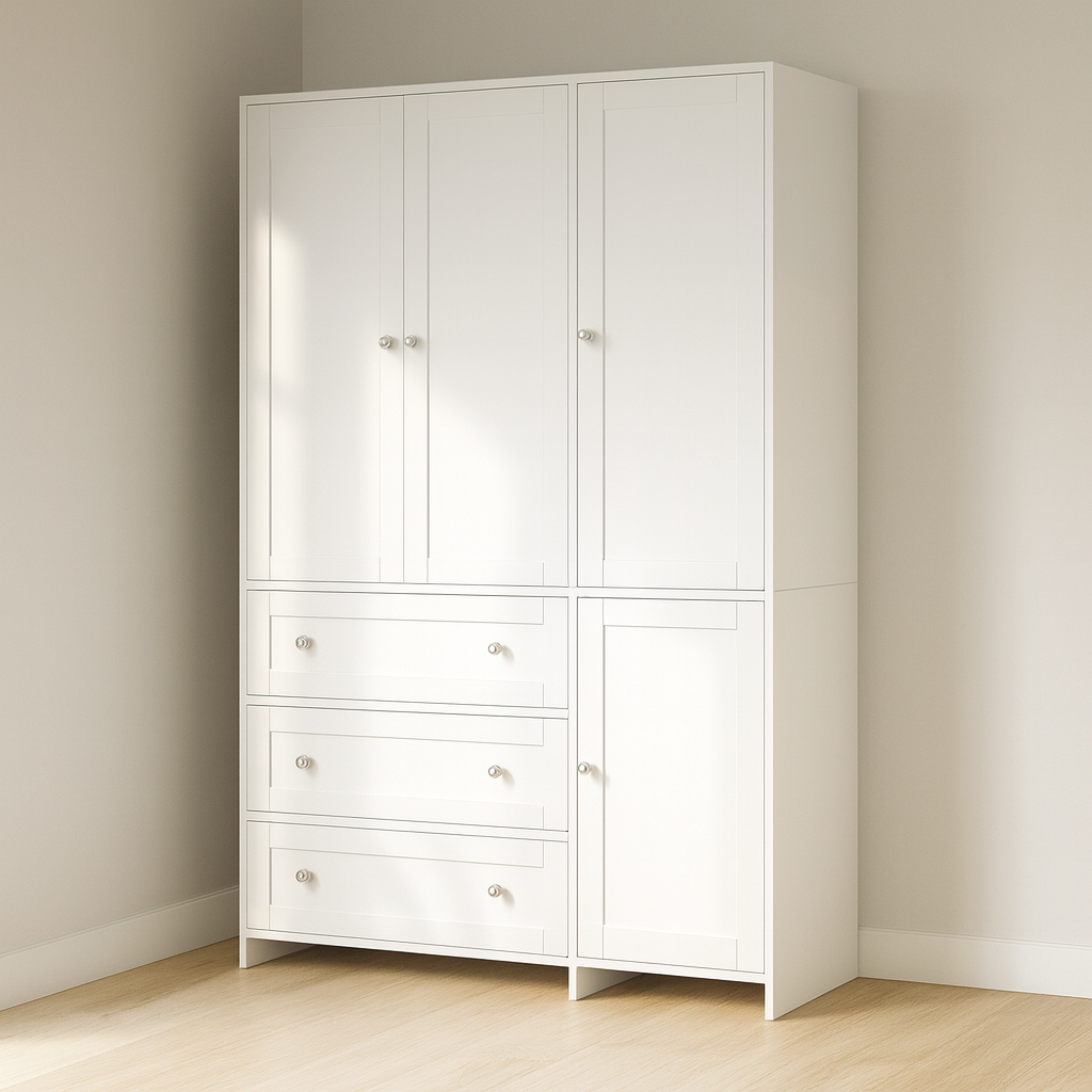 47” Modern Armoire w/ 4 Doors