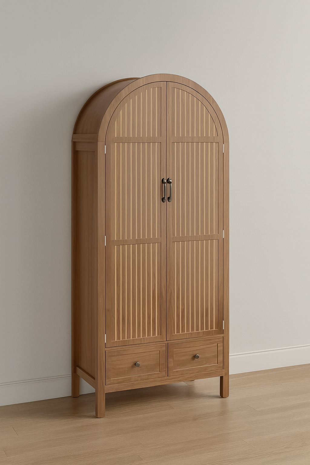 31” Arched & Fluted Armoire