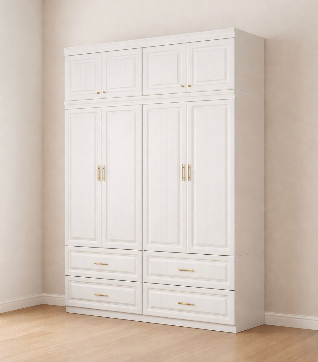 63” 4-Door Armoire w/ 4
Drawers