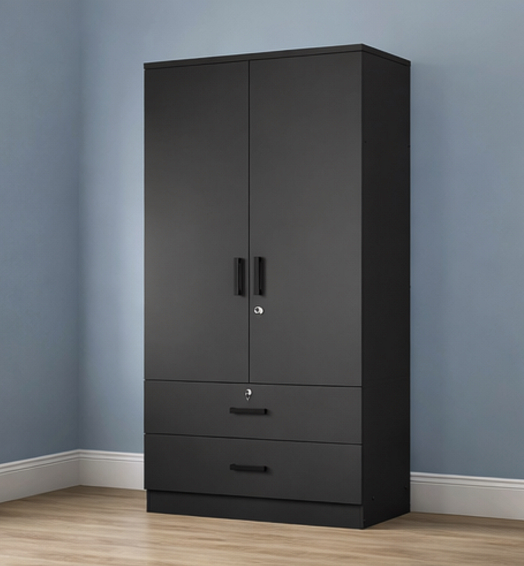 2-Door Modern Armoire w/ 2 Doors