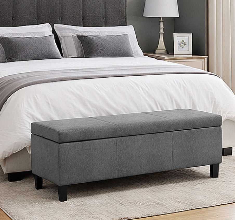 50" Wide Faux Leather Storage Bench