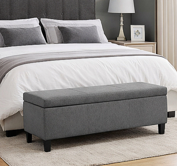50" Wide Faux Leather Storage Bench