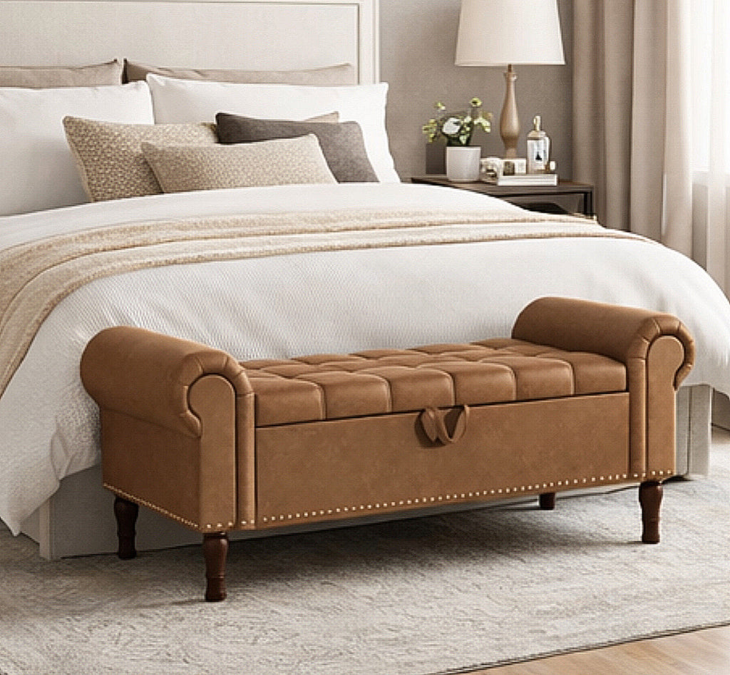 50” Tufted Storage Bench for Full/Queen Beds