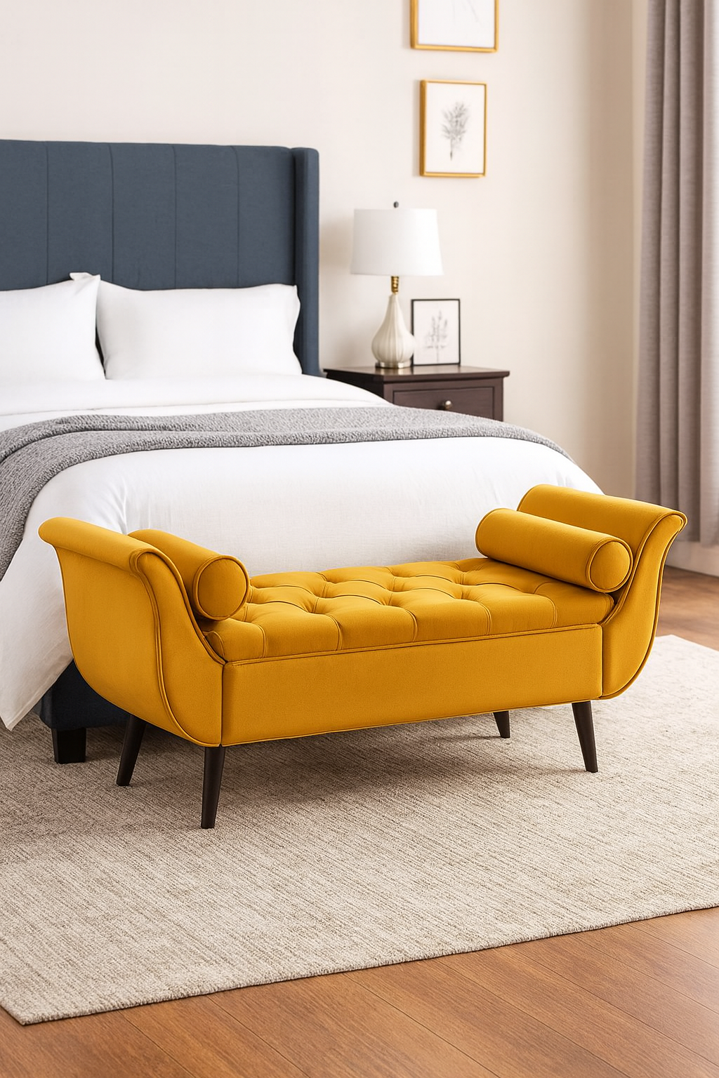 65” Tufted Storage Bench for King-Size