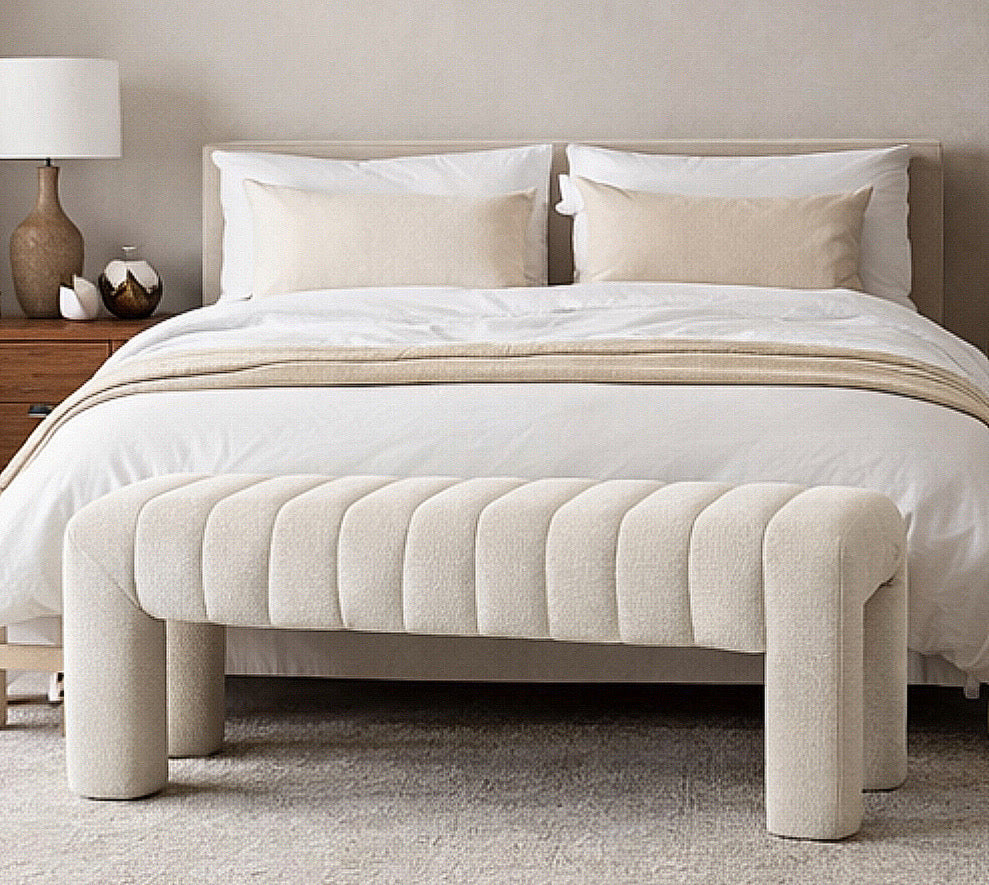 Channel Tufted Upholstered Bedroom Bench