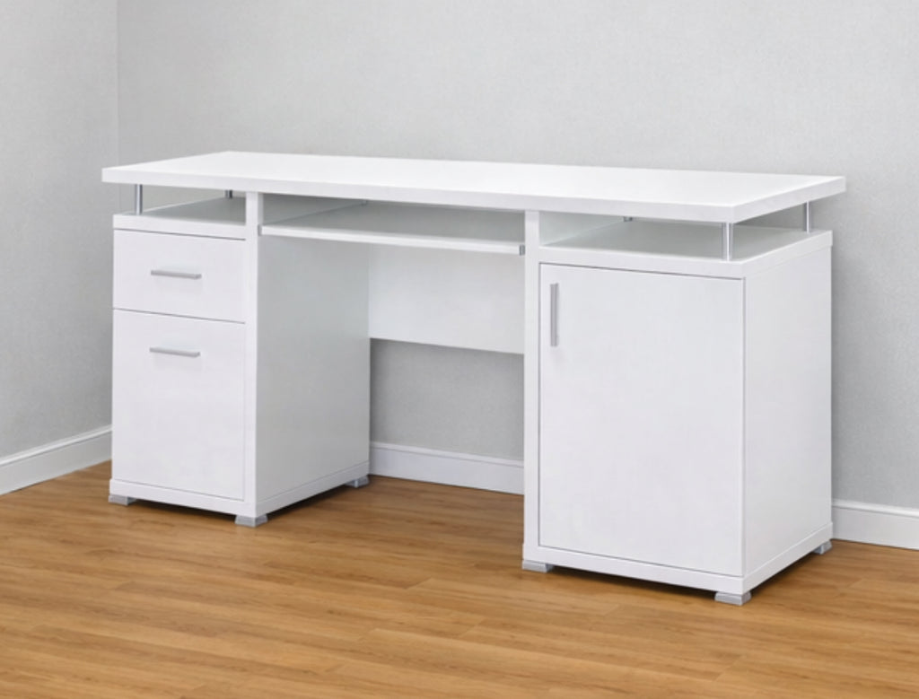 55” Office Desk w/ 2 Drawers & Cabinet