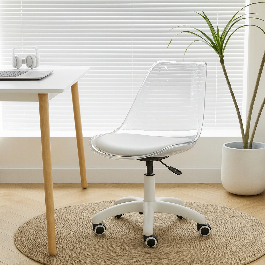 Transparent Plastic Swivel Chair