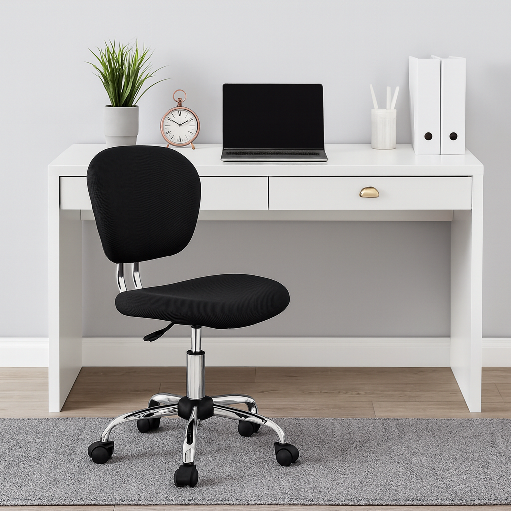 Swivel Office Chair w/ Padded Seat & Chrome Base