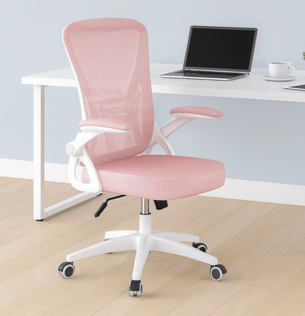 Mid-Back Swivel Ergonomic Office Chair w/ Adjustable Arms & Mesh Lumbar Support