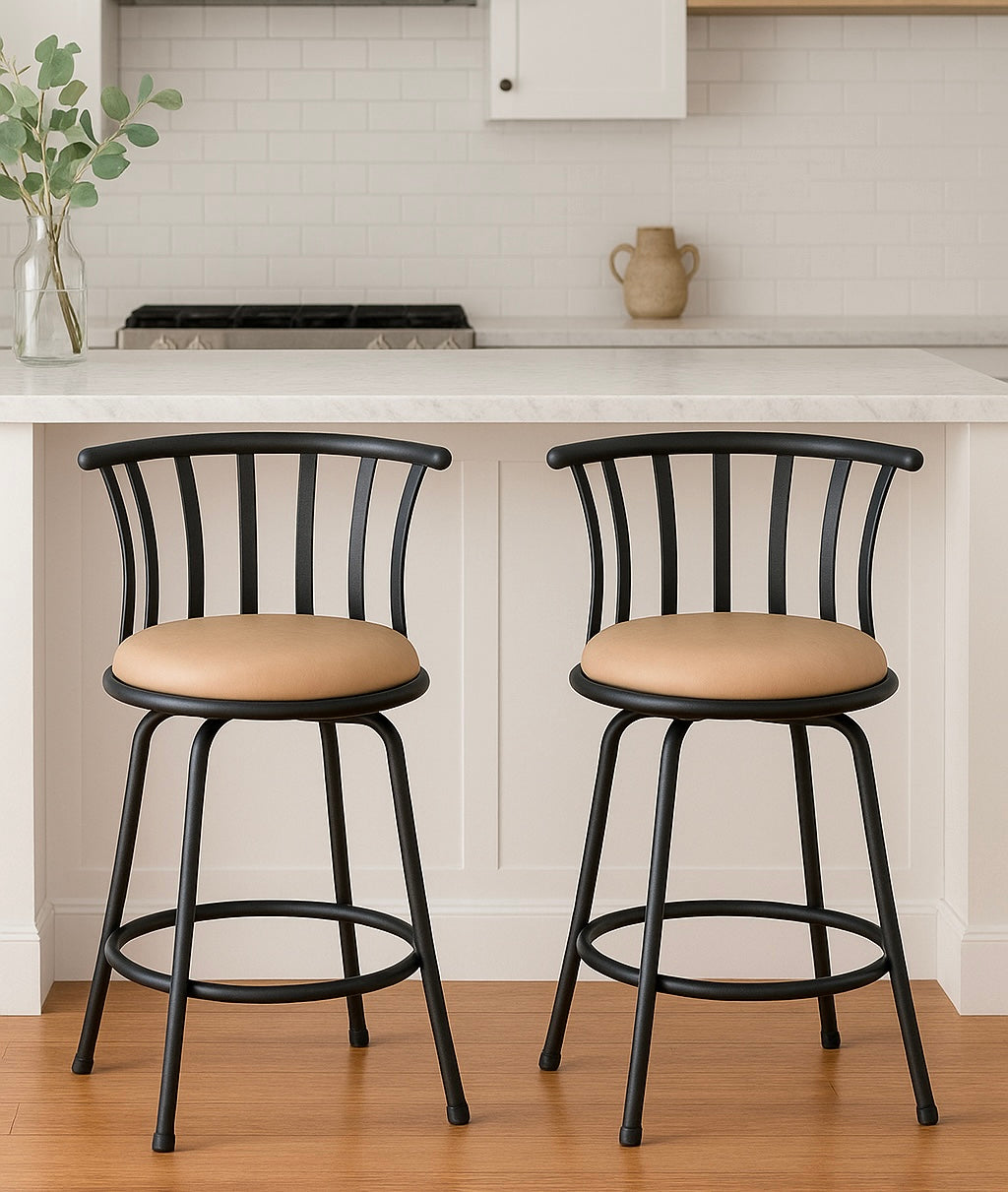 Country-Style Bar Chairs (Set of 3)