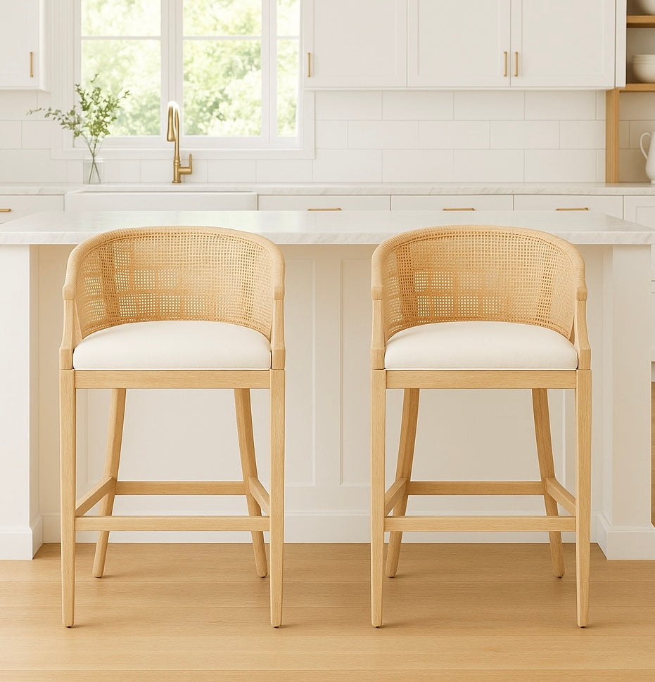 Brando Tropical Coastal Cushion Counter Stool
