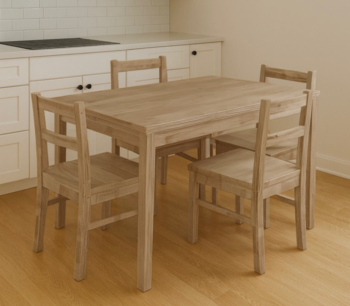 5-Piece Modern Wood Dining Table Set for 4