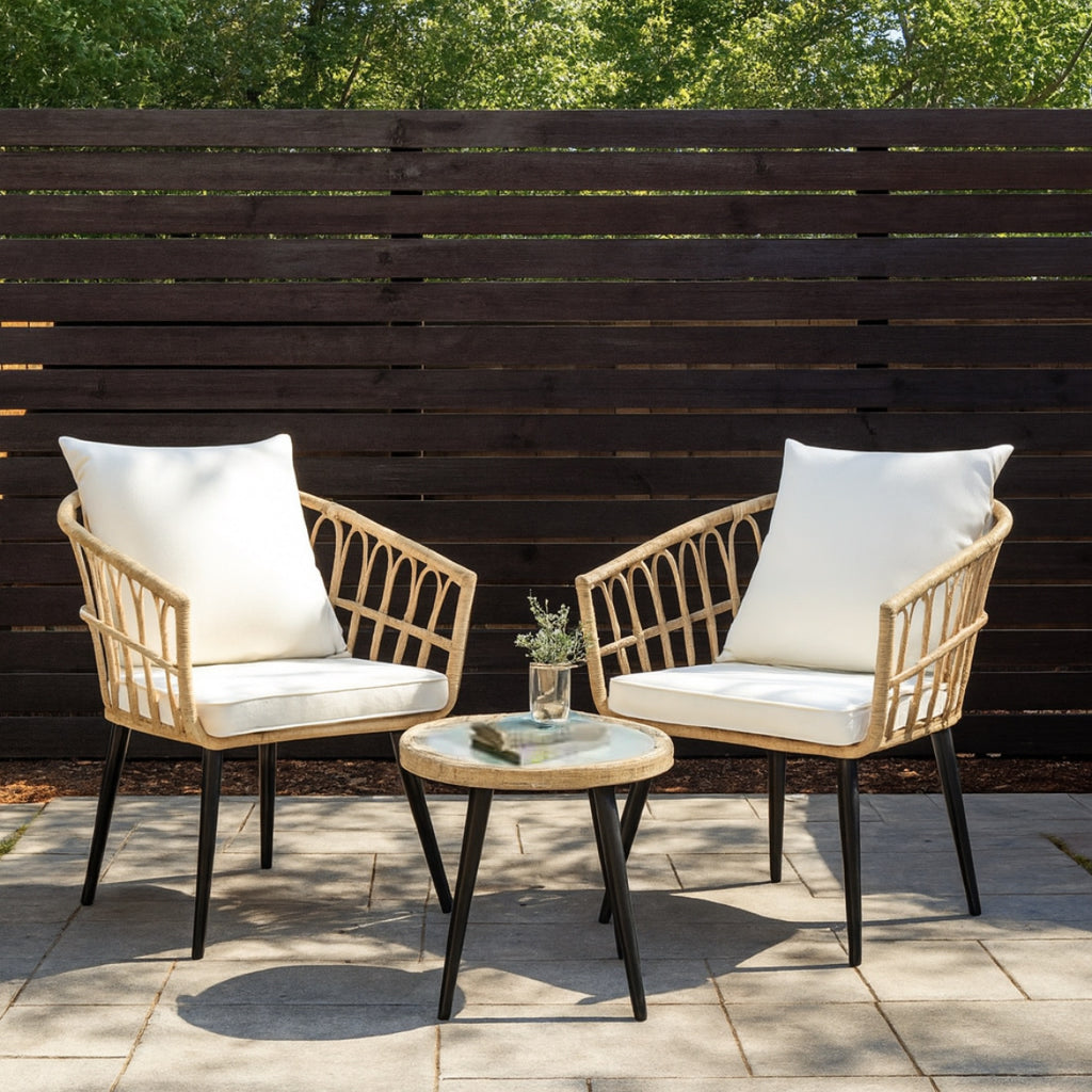 Outdoor Wicker Armchairs (Set of 2)