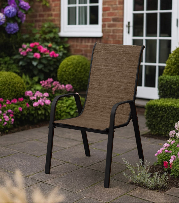 Stackable Textilene Patio Chairs (Set of 4)