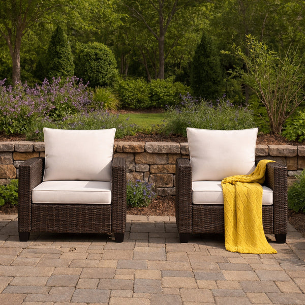 Patio Chairs w/ Cushions (Set of 2)