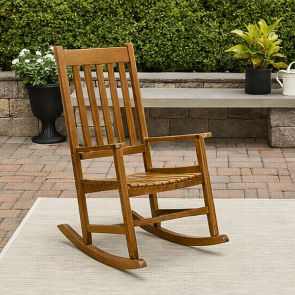 High-Back Wooden Rocking Chair