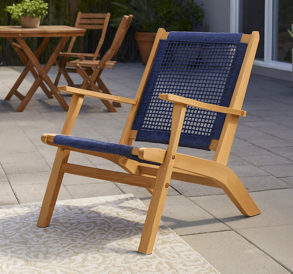 Natural Outdoor Armchair w/ Hand Woven Seat