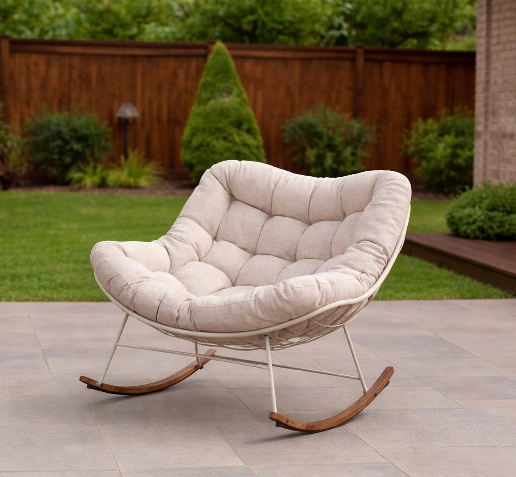 Coated Steel Outdoor Rocking Chair