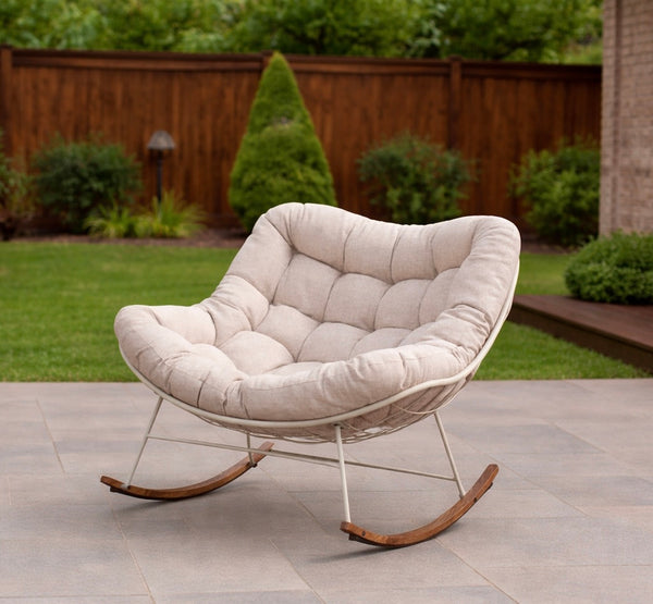Coated Steel Outdoor Rocking Chair