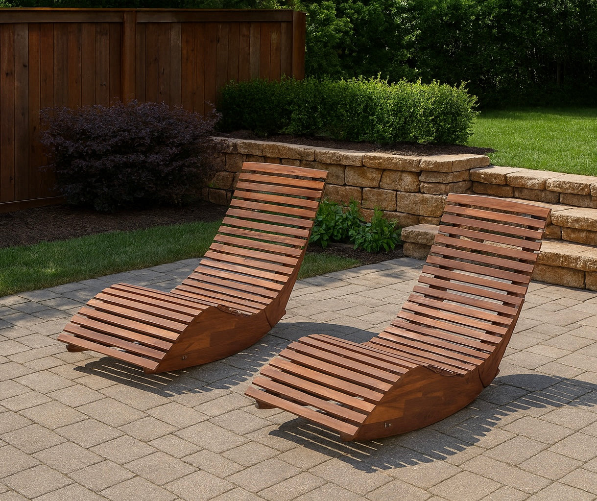Outdoor Wood Rocking Chair (Set of 2)