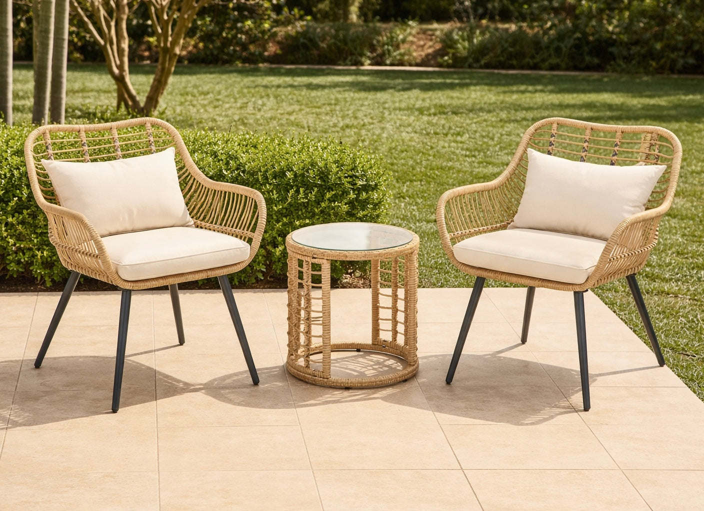 Outdoor Armchair Set w/ Cushions