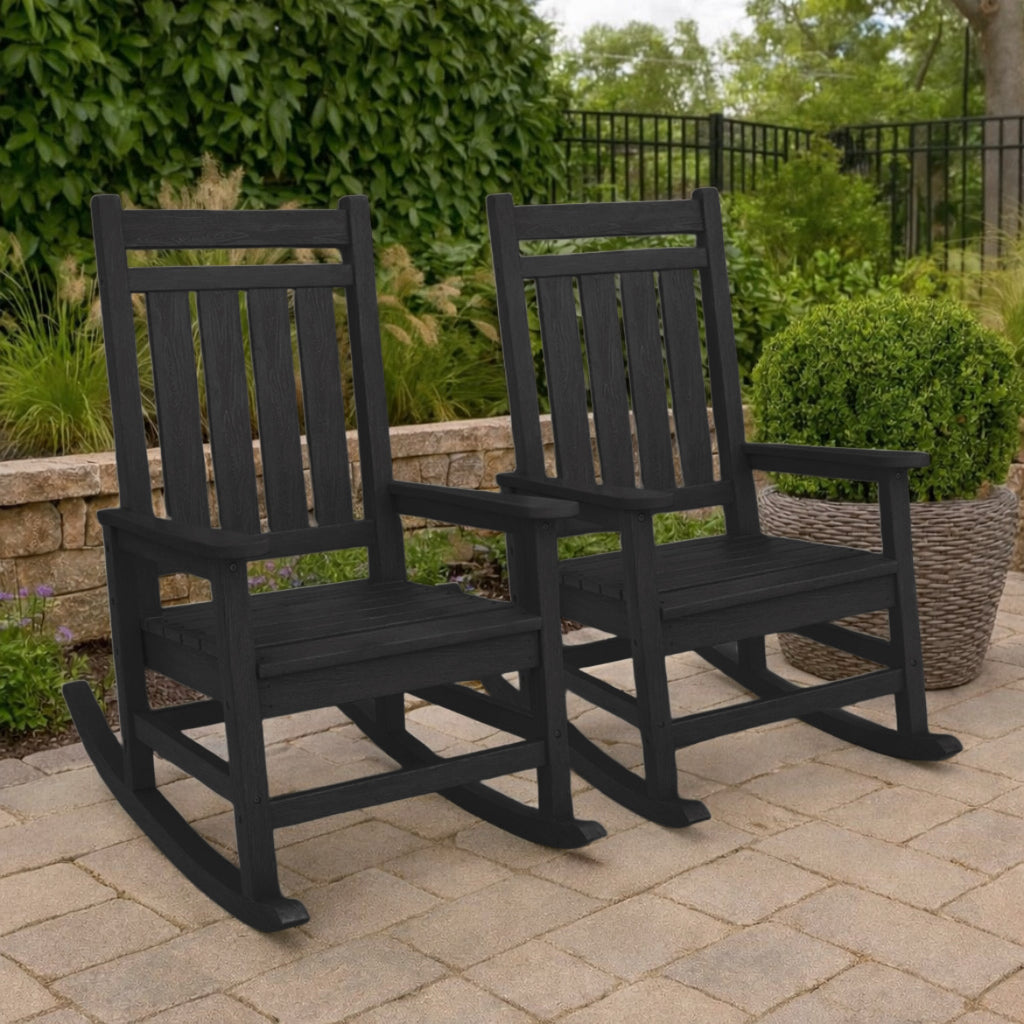 Outdoor Wood Rocking Chair (Set Of 2)