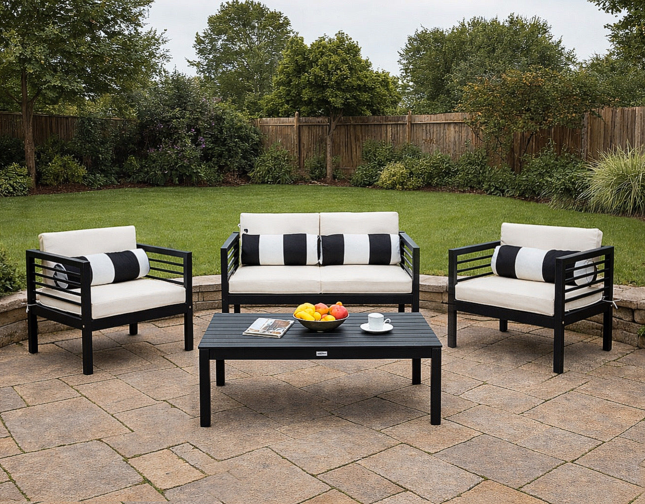 4-Person Patio Conversation Set w/ Cushions
