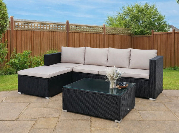 3-Piece L-Shaped Outdoor Patio Sofa Set