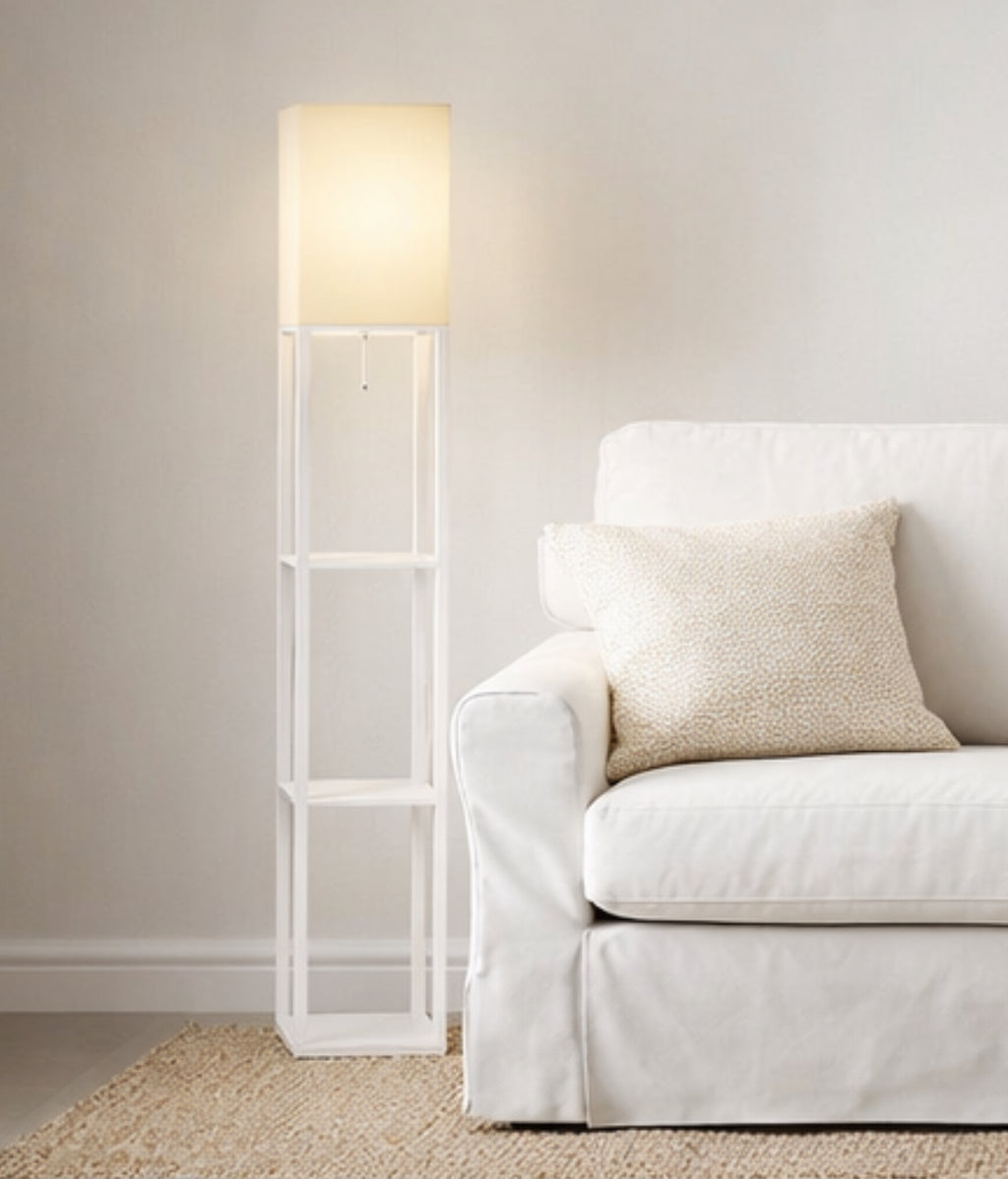 62.9" Column Floor Lamp w/ Shelves