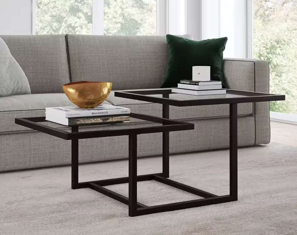 Double-Squared Glass Table