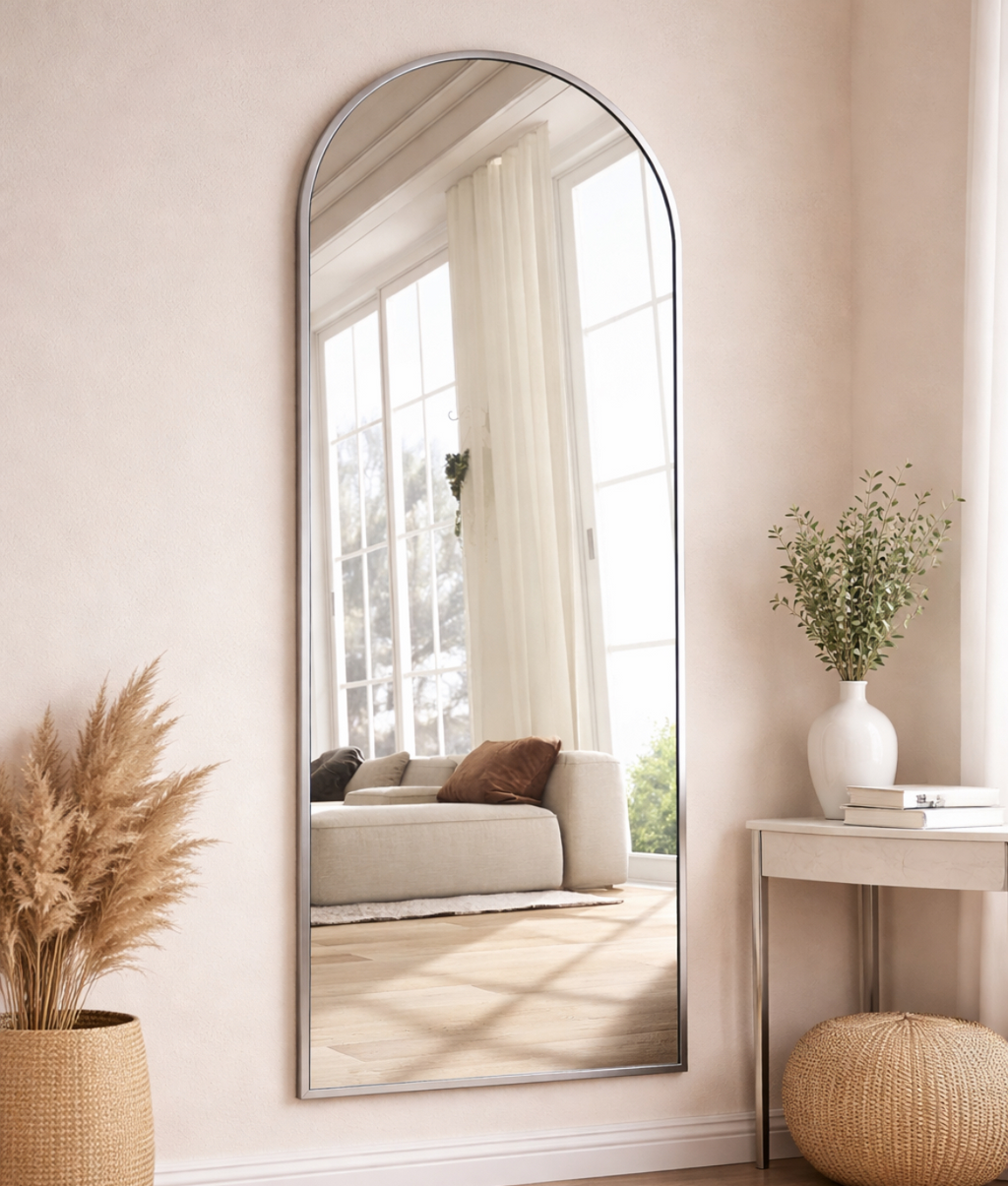 Arched Oversized Full Length Mirror w/ Stand